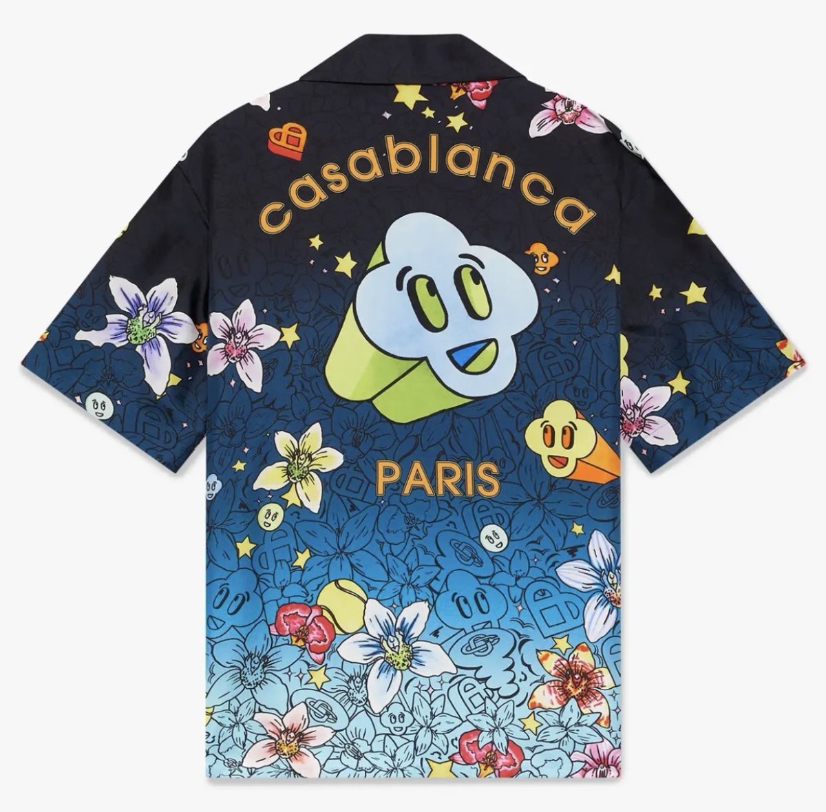 画像1: CASABLANCA Collage D'Icones Graphiques Short Sleeve Silk Shirt (1)