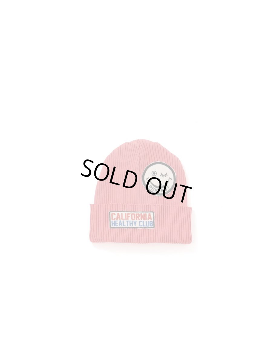 画像1: 【Perfect ribs®︎×A LOVE MOVEMENT】PATCH Rib Beanie Cap / Fade Red(パッチ ビーニー キャップ/フェードレッド) (1)