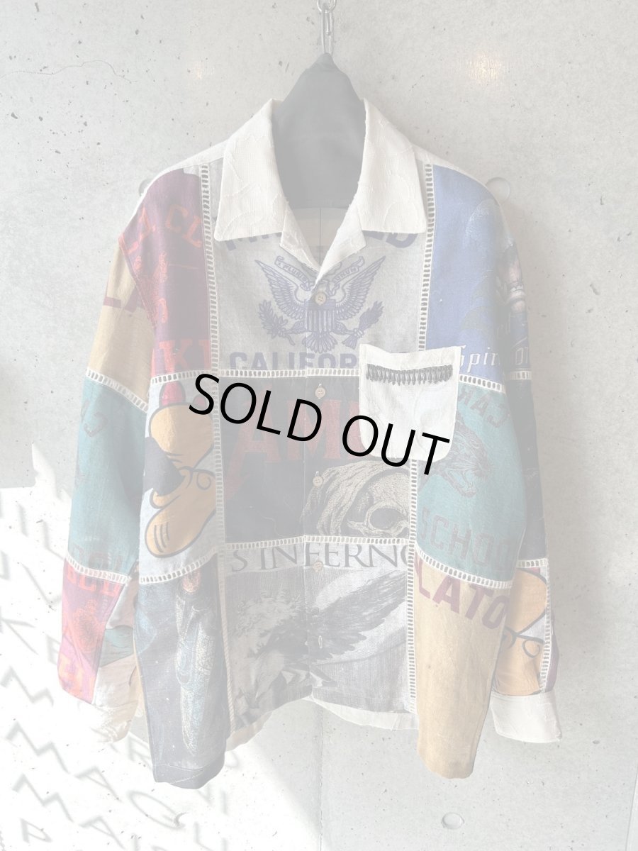 画像1: KHOKI コッキ Patchworked Silk Shirt (1)