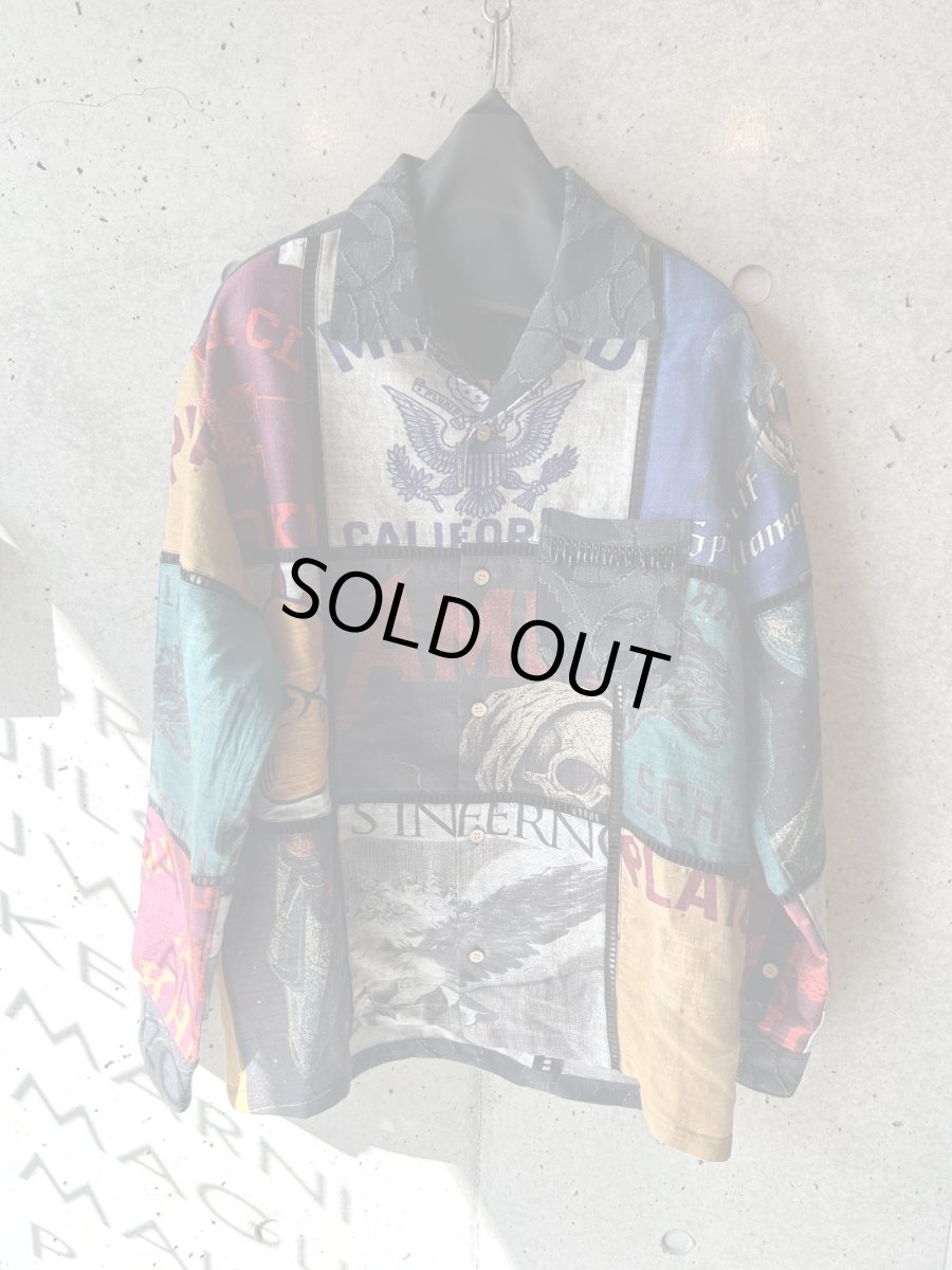 画像1: KHOKI コッキ Patchworked Silk Shirt (1)