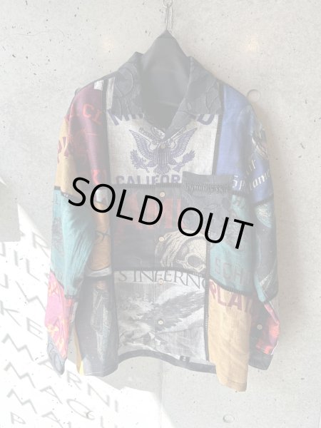 画像1: KHOKI コッキ Patchworked Silk Shirt (1)