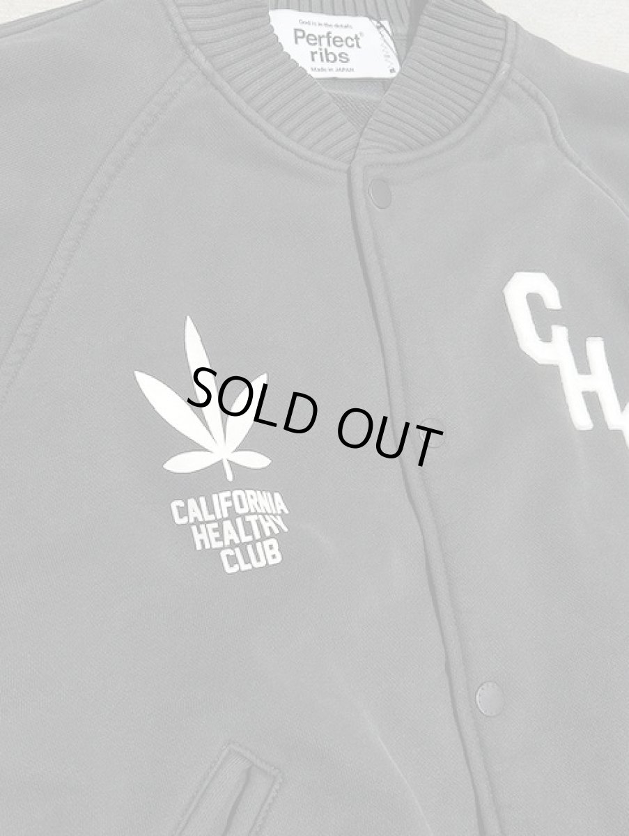 画像3: 【Perfect ribs®︎×A LOVE MOVEMENT】"CALIFORNIA HEALTHY CLUB" Award jacket / Fade Black (3)