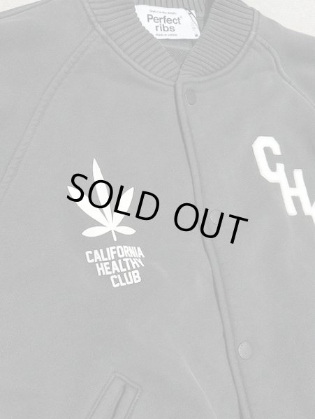 画像3: 【Perfect ribs®︎×A LOVE MOVEMENT】"CALIFORNIA HEALTHY CLUB" Award jacket / Fade Black (3)