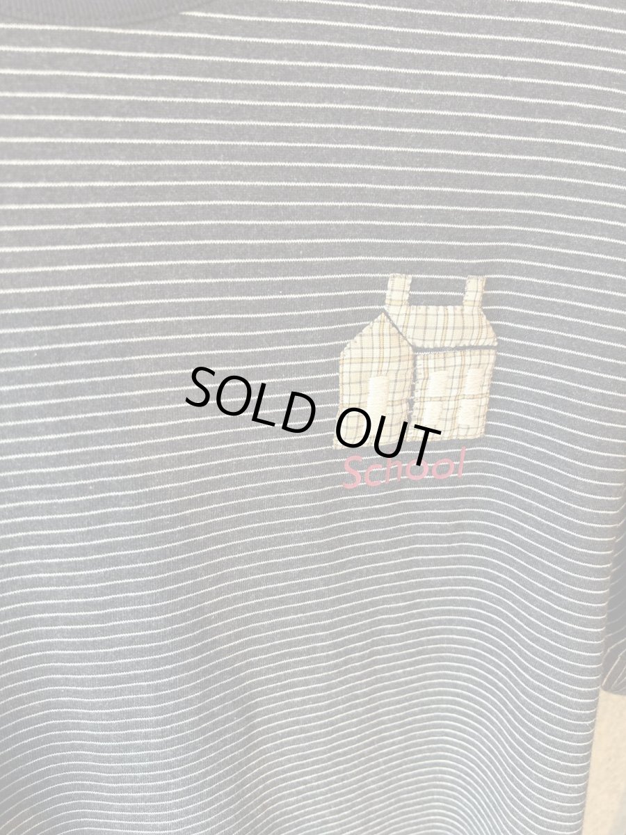 画像2: KHOKI コッキ  Hand-Embroidered Stripe T-Shirt (2)