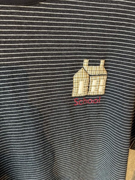 画像2: KHOKI コッキ  Hand-Embroidered Stripe T-Shirt (2)