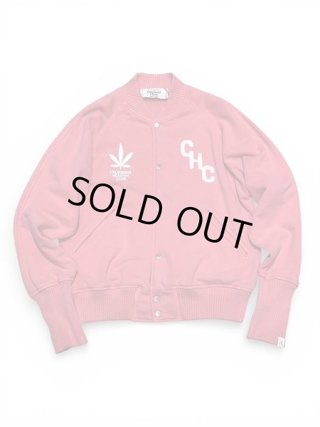 画像1: 【Perfect ribs®︎×A LOVE MOVEMENT】"CALIFORNIA HEALTHY CLUB" Award jacket / Fade Red (1)