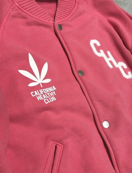 画像3: 【Perfect ribs®︎×A LOVE MOVEMENT】"CALIFORNIA HEALTHY CLUB" Award jacket / Fade Red (3)