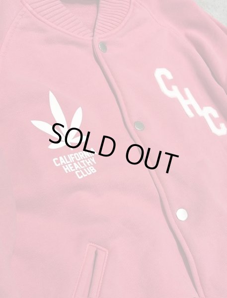 画像3: 【Perfect ribs®︎×A LOVE MOVEMENT】"CALIFORNIA HEALTHY CLUB" Award jacket / Fade Red (3)
