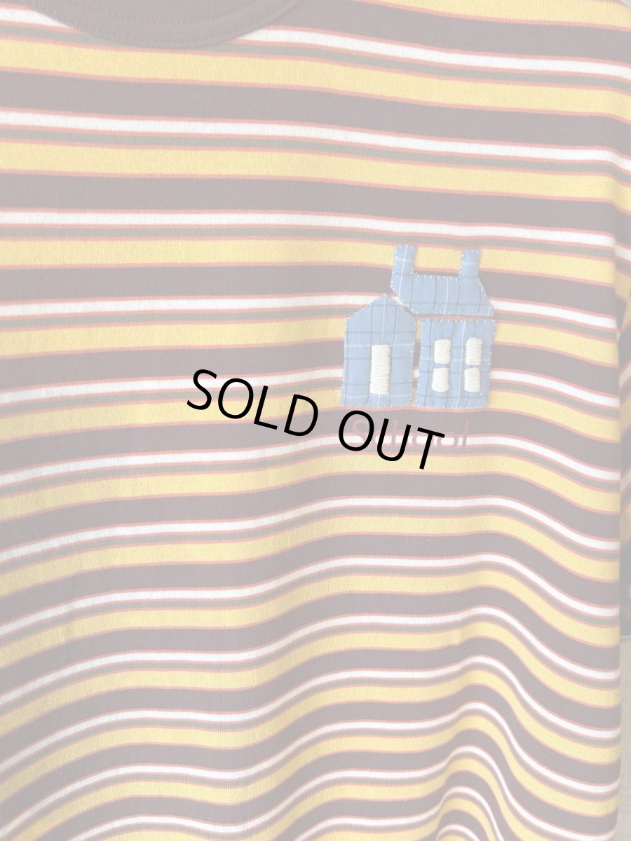 画像2: KHOKI コッキ  Hand-Embroidered Stripe T-Shirt (2)