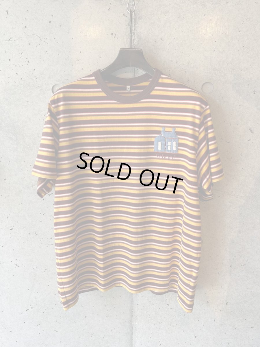 画像1: KHOKI コッキ  Hand-Embroidered Stripe T-Shirt (1)