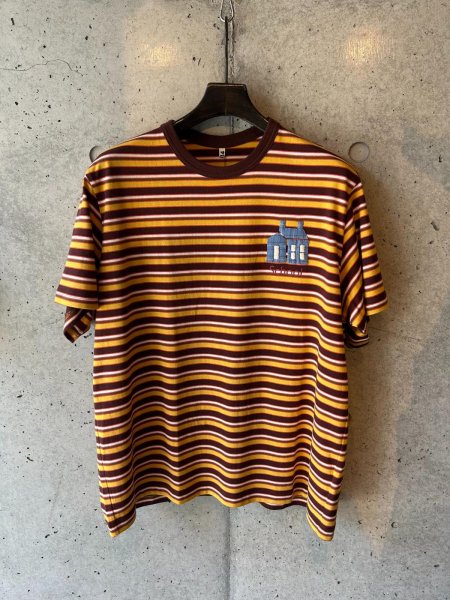 画像1: KHOKI コッキ  Hand-Embroidered Stripe T-Shirt (1)