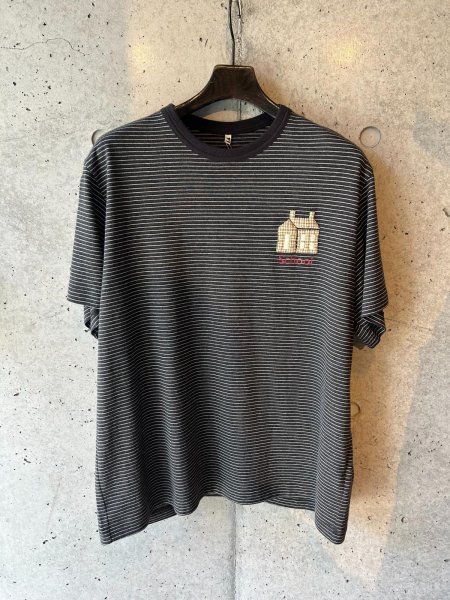 画像1: KHOKI コッキ  Hand-Embroidered Stripe T-Shirt (1)
