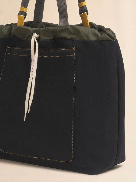 画像5: MARNI  ブラック テクニカルファブリック製トートバッグ (5)