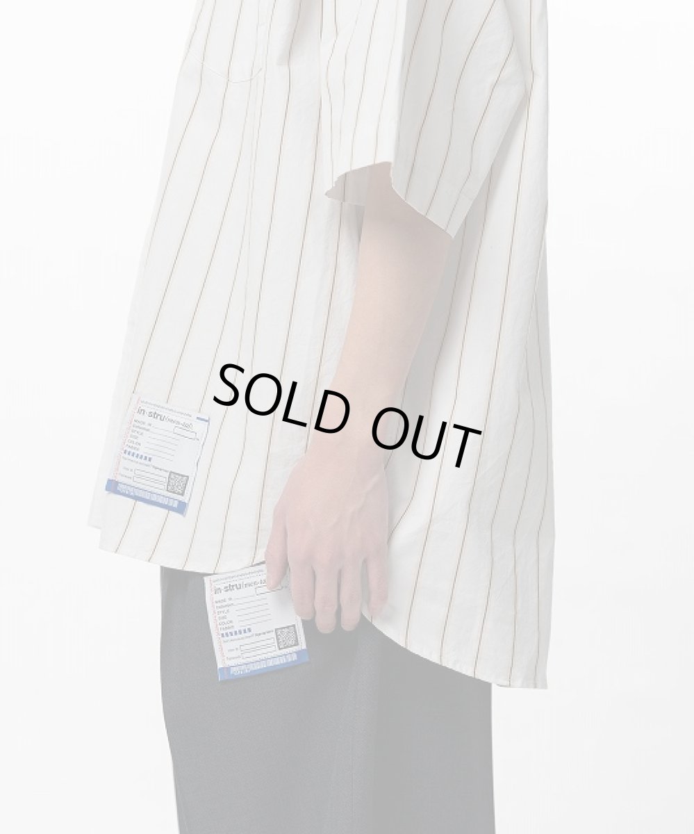 画像4: in・stru(men-tal). MIHARA YASUHIRO / Cotton High Density Stripe Short-sleeve Shirt WHITE (4)