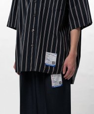 画像4: in・stru(men-tal). MIHARA YASUHIRO / Cotton High Density Stripe Short-sleeve Shirt BLACK (4)