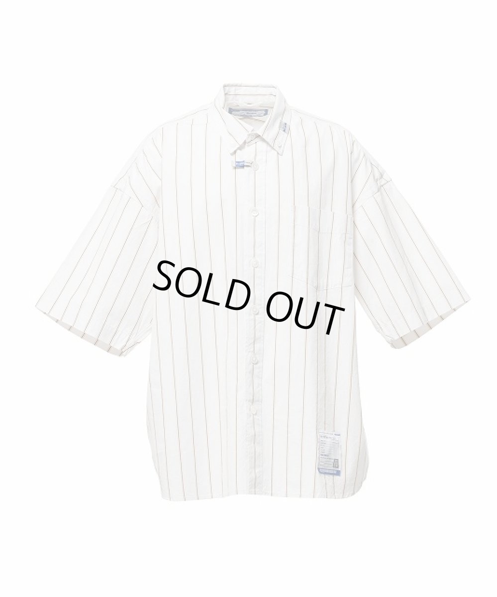 画像1: in・stru(men-tal). MIHARA YASUHIRO / Cotton High Density Stripe Short-sleeve Shirt WHITE (1)
