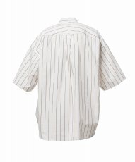 画像2: in・stru(men-tal). MIHARA YASUHIRO / Cotton High Density Stripe Short-sleeve Shirt WHITE (2)