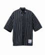 画像1: in・stru(men-tal). MIHARA YASUHIRO / Cotton High Density Stripe Short-sleeve Shirt BLACK (1)