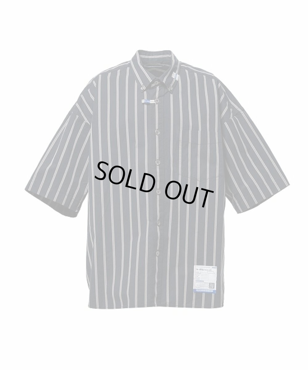 画像1: in・stru(men-tal). MIHARA YASUHIRO / Cotton High Density Stripe Short-sleeve Shirt BLACK (1)