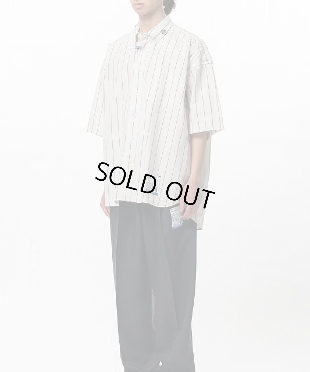 画像3: in・stru(men-tal). MIHARA YASUHIRO / Cotton High Density Stripe Short-sleeve Shirt WHITE (3)