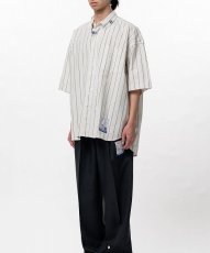画像3: in・stru(men-tal). MIHARA YASUHIRO / Cotton High Density Stripe Short-sleeve Shirt WHITE (3)