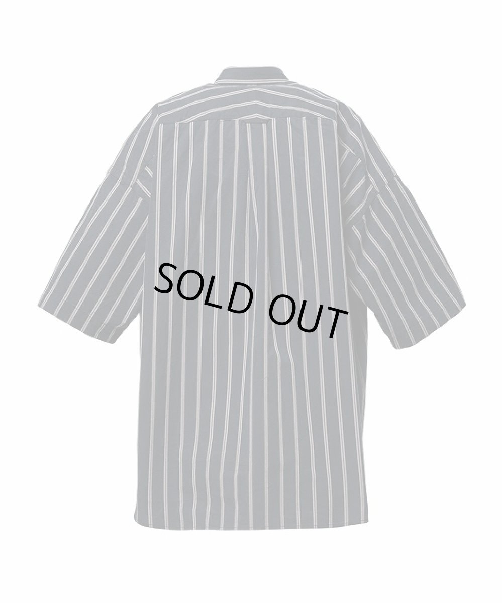 画像2: in・stru(men-tal). MIHARA YASUHIRO / Cotton High Density Stripe Short-sleeve Shirt BLACK (2)