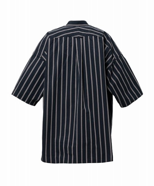 画像2: in・stru(men-tal). MIHARA YASUHIRO / Cotton High Density Stripe Short-sleeve Shirt BLACK (2)
