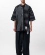 画像3: in・stru(men-tal). MIHARA YASUHIRO / Cotton High Density Stripe Short-sleeve Shirt BLACK (3)