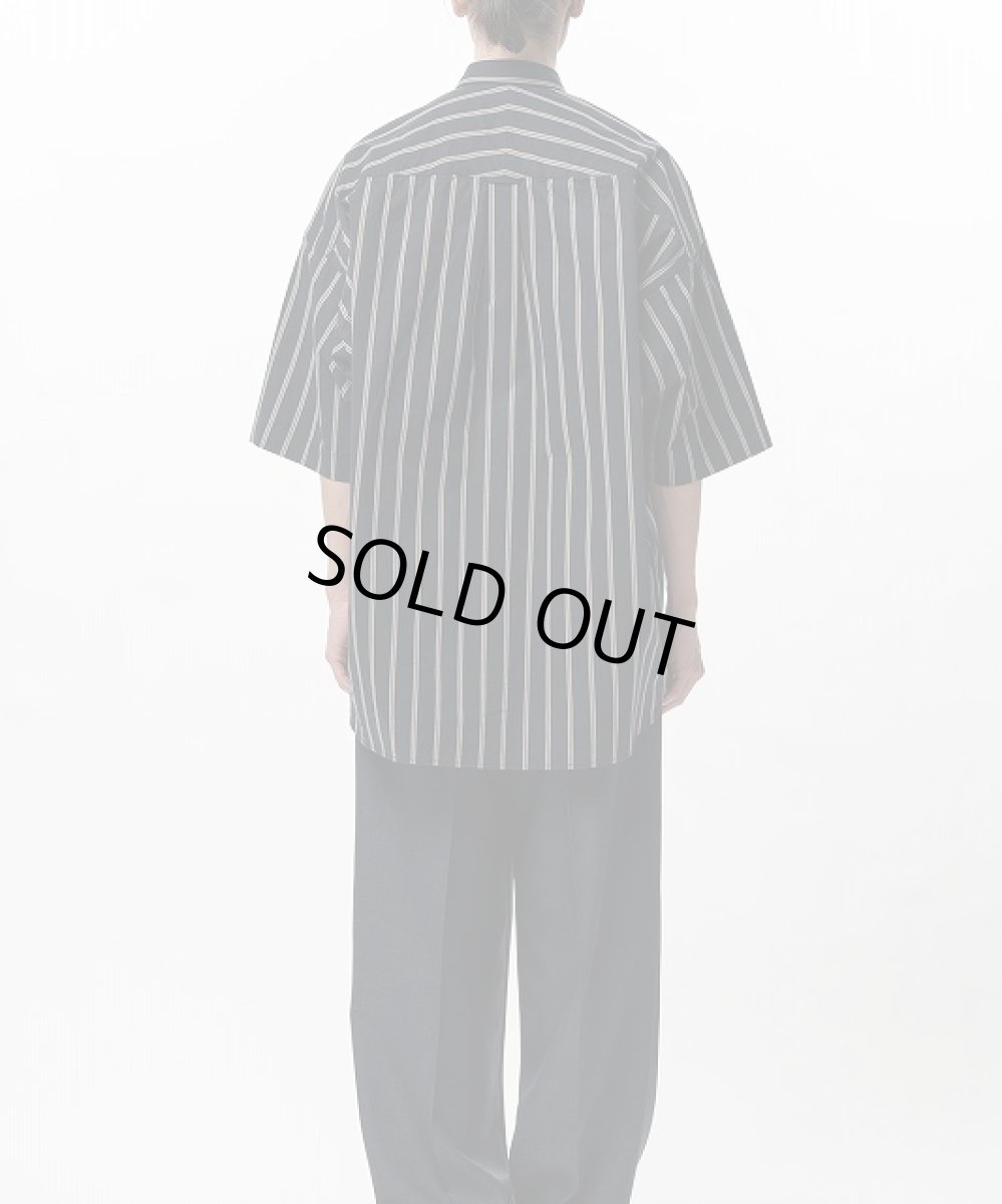 画像5: in・stru(men-tal). MIHARA YASUHIRO / Cotton High Density Stripe Short-sleeve Shirt BLACK (5)