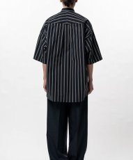画像5: in・stru(men-tal). MIHARA YASUHIRO / Cotton High Density Stripe Short-sleeve Shirt BLACK (5)