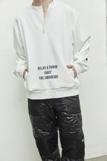 画像4: THE SWINGGGR / HALF ZIP SWEAT PULLOVER : WHITE (4)