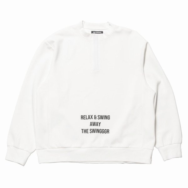 画像1: THE SWINGGGR / HALF ZIP SWEAT PULLOVER : WHITE (1)