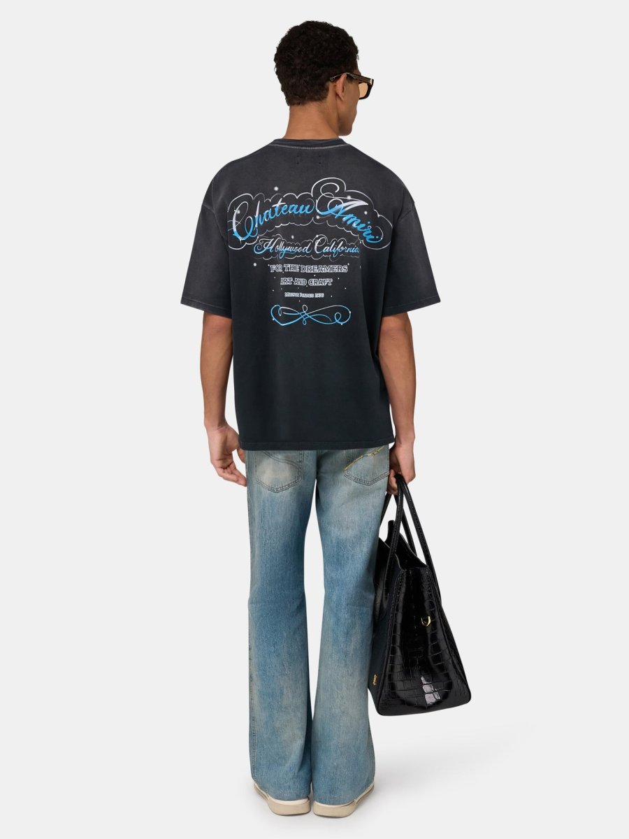 画像4: AMIRI CRYSTAL CHATEAU SCRIPT OVERSIZED TEE (4)