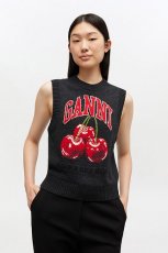 画像1: 【GANNI ガニー】Graphic print wool vest (1)