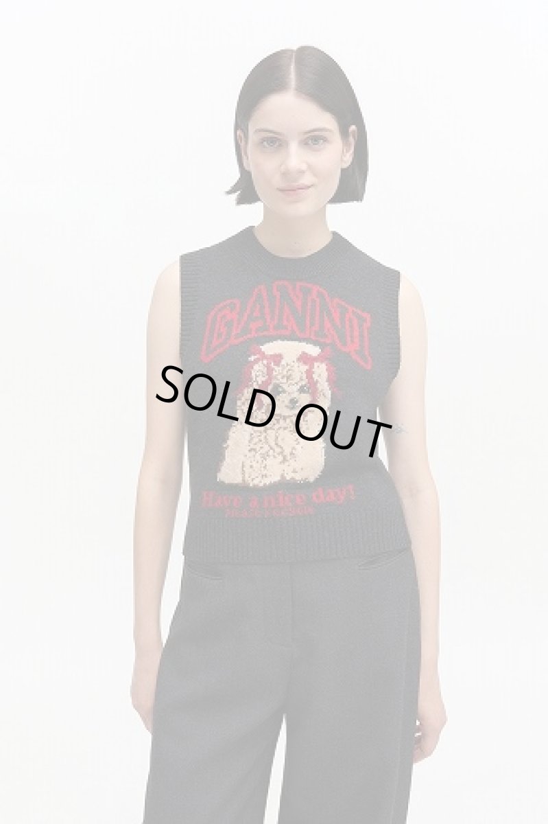 画像1: 【GANNI ガニー】Graphic print wool vest (1)
