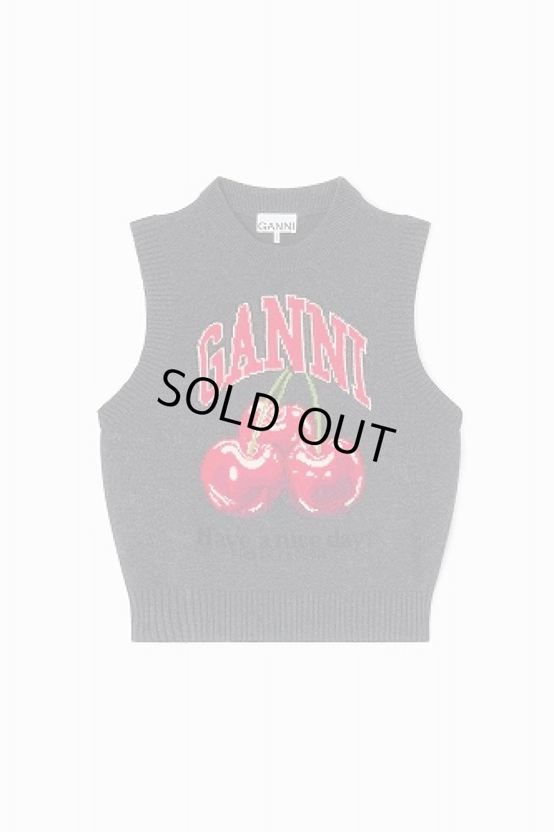 画像4: 【GANNI ガニー】Graphic print wool vest (4)