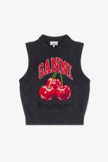 画像4: 【GANNI ガニー】Graphic print wool vest (4)