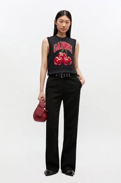 画像2: 【GANNI ガニー】Graphic print wool vest (2)