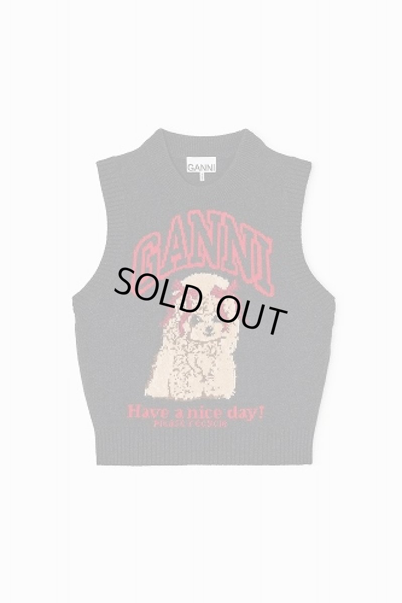画像4: 【GANNI ガニー】Graphic print wool vest (4)