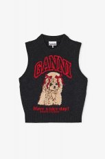 画像4: 【GANNI ガニー】Graphic print wool vest (4)