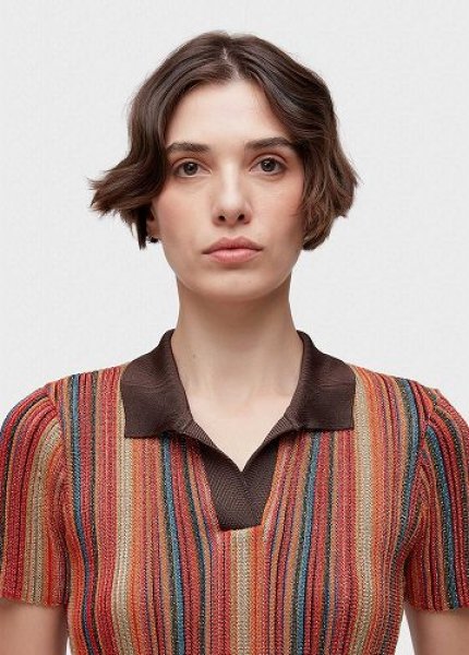 画像4: OSKLEN  オスクレン ブラウス Striped Knit Polo Blouse (4)