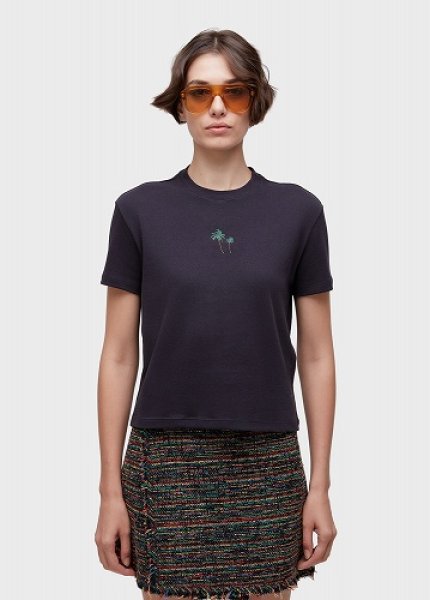 画像1: OSKLEN  オスクレン　Tシャツ Women’s Embroidered Coconut Palm Color T-shirt (1)