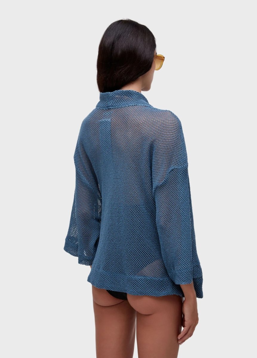画像4: OSKLEN  オスクレン Mixed Fabrics Mesh Kimono (4)