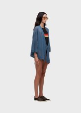 画像2: OSKLEN  オスクレン Mixed Fabrics Mesh Kimono (2)