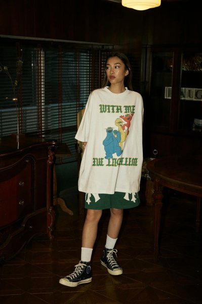 画像3: TAIN DOUBLE PUSH　WITH ME WITHOUT ME 半袖Tシャツ (3)