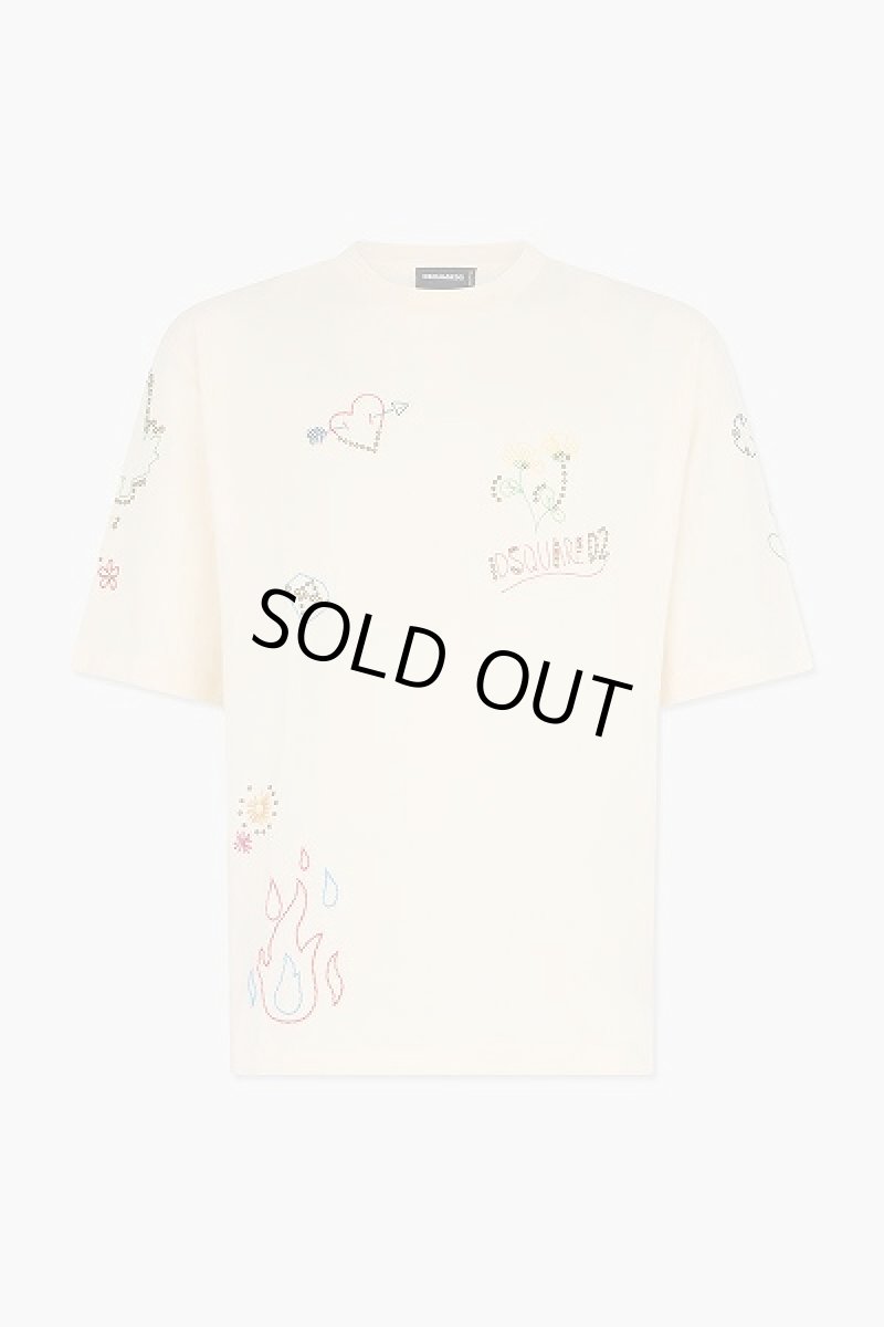 画像1: DSQUARED2 Handmade Scribbles ルーズフィット Tシャツ (1)