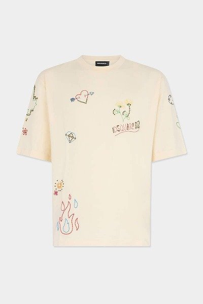 画像1: DSQUARED2 Handmade Scribbles ルーズフィット Tシャツ (1)