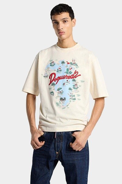 画像3: DSQUARED2 Aloha Souvenir ルーズフィット Tシャツ (3)
