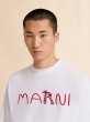 画像4: MARNI  フロッキーMarni Animal Alphabetロゴ ホワイト コットンTシャツ (4)