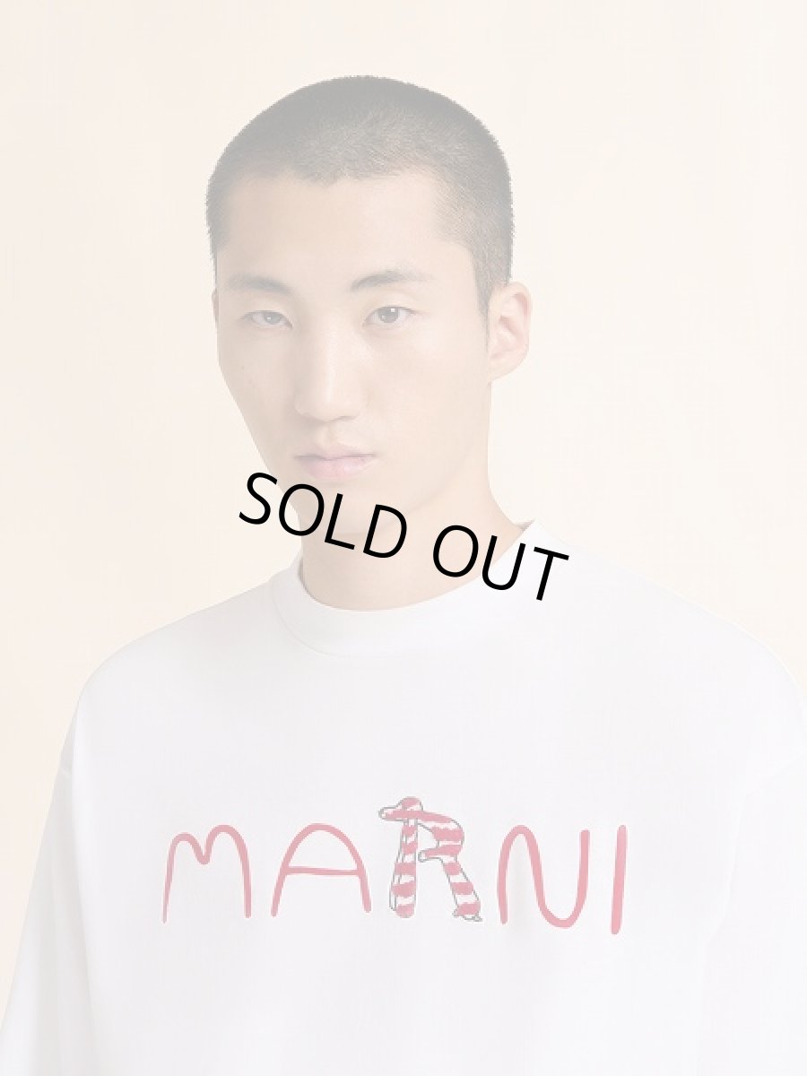 画像4: MARNI  フロッキーMarni Animal Alphabetロゴ ホワイト コットンTシャツ (4)